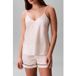 Calvin Klein Satin Cami W Piping Top Dotted Logo Pinstripe Ivoire Taille : S