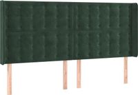 vidaXL Hoofdbord - Donkergroen - 163x16x118/128 cm - Velours