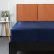 Housse de matelas satinée, literie en polyester luxueuse et soyeuse, housse de matelas douce avec coin profond, couvre-matelas (bleu marine, 90x200x36 cm)