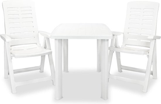 vidaXL Bistroset 101x68x72 cm wit 3-delig