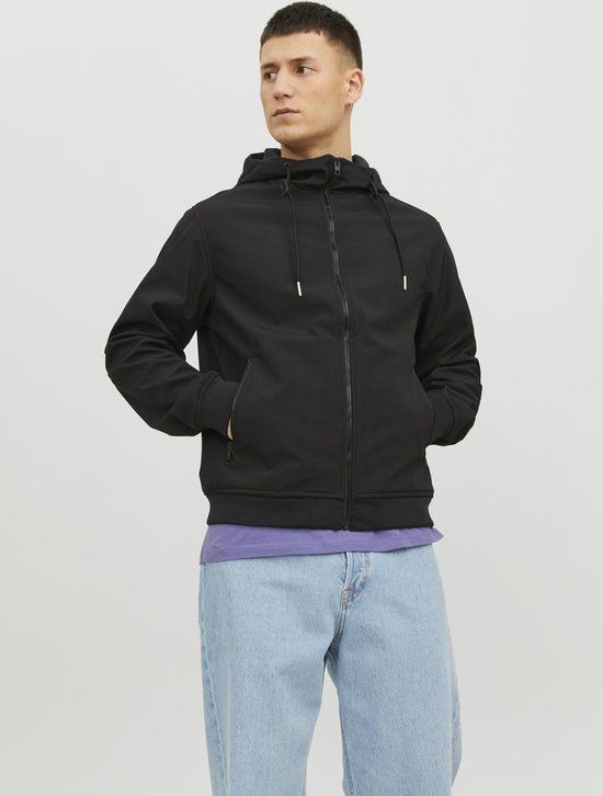 JACK&JONES JJEBASIC SOFTSHELL HOOD NOOS Heren Jas - Black - XL