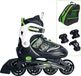Muwumi patins à roulettes pour enfants, réglables, taille 33-36, roulements ABEC 5, roues de 70 x 22 mm, certifié GS, vert, avec kit de protection et sac