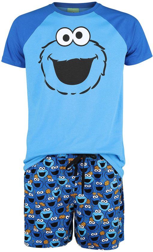 Sesame Street Pyjama blauw Katoen - Mannen - M