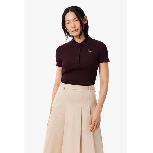 Lacoste polo met logo - donkerrood