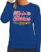 Bellatio Decorations Take Me Its Christmas Foute kersttrui / sweater voor dames - blauw - M