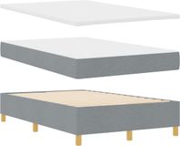 vidaXL Boxspringbed met hoofdeinde, lichtgrijs, 200 x 120 cm, stof