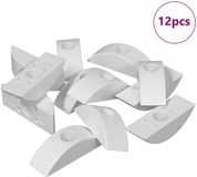 vidaXL Halfmaanvormige ringen, 12 stuks, wit, M6, polypropyleen