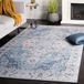 Safavieh Traditioneel tapijt, machinewasbaar en antislip, ideaal voor gebieden met veel verkeer, Tucson Collection, laagpolig tapijt, lichtblauw en blauw, 91 x 152 cm