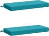 vidaXL - Coussin de banc - SOEST - 2 pièces - 100% Polyester - Turquoise - 60 x 40 x 8 cm
