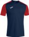 Joma Academy IV Shirt Korte Mouw Kinderen - Marine / Rood | Maat: 110