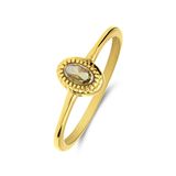 Lucardi Dames Stalen goldplated vintage ring - Ring - Staal - Goudkleurig - 15 / 47 mm