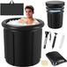 Merkloos Bain à glace (80 cm Ø), bac à glace, cuve à glace avec couvercle (ensemble complet), avec couverture de piscine, matériau isolant, appareil de vidange