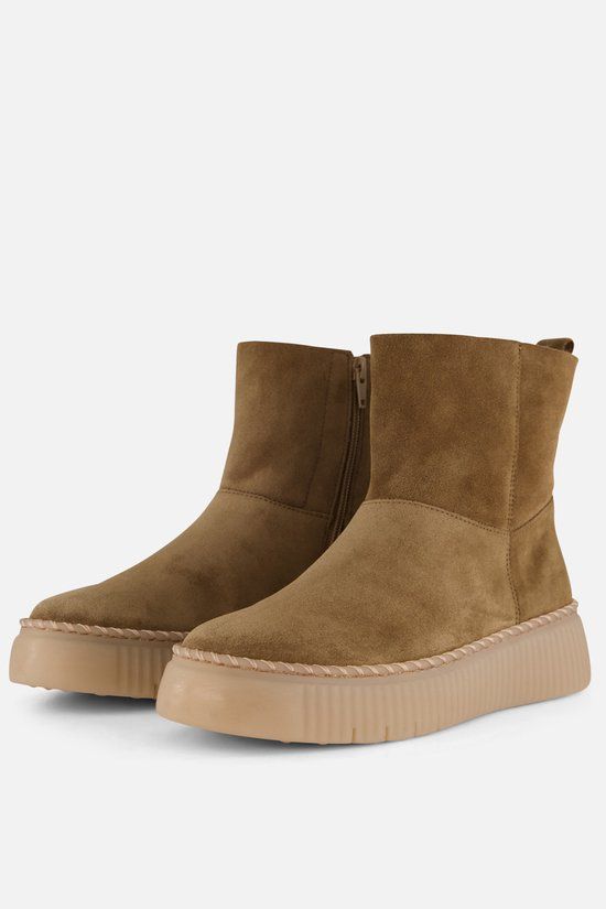 Gabor Dames Enkellaarzen - bruin - Maat 39 - Suède - Blokhak