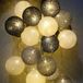 Led-lichtsnoer, katoenen ballen met stekker, 3,8 m, 20 katoenen ballen, nachtlampje voor Kerstmis, bruiloft, feest, kamer, slaapzaal, binnendecoratie