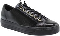 Paul Green - Lage Sneakers - Zwart - Leer - Vrouwen - Maat 38.5