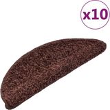 vidaXL - Trapmatten - 10 st - 65x21x4 cm - Bruin - Halfrond - Groot
