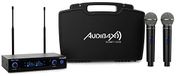 Audibax Sidney 1250 B Draadloos microfoonsysteem, Dual UHF, draadloze microfoons met frequentie B, incl. transportkoffer, 2 XLR-audio-uitgangen en 1 uitgang jack