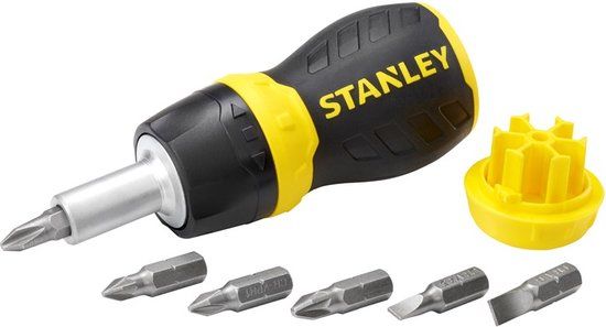 Stanley Multibit Stubby Schroevendraaier met ratel