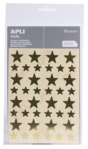 Apli Kids 11805 - Tas gomets sterren 12,5 en 19,5 mm goud metallic 3 vellen