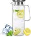 Unyqoos® élégante carafe en verre avec couvercle en acier inoxydable pour boissons froides et chaudes