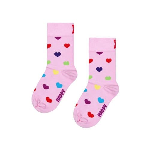 Happy Socks Kids Heart sokken met hartjes - roze