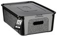 Boîte de rangement en plastique avec couvercle - 11 litres - Verrouillable - Boîte de rangement - Noir
