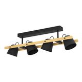 EGLO connect.z Hornwood-Z Plafondlamp - 78 cm - Zwart|Bruin - Instelbaar RGB & wit licht - Dimbaar - Zigbee