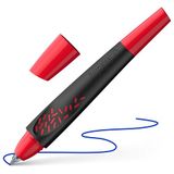 Schneider Breeze 18882 rollerball van gerecycled kunststof, bekroond met de blauwe engel, schrijfkleur: koningsblauw, uitwisbaar, zwart/rood