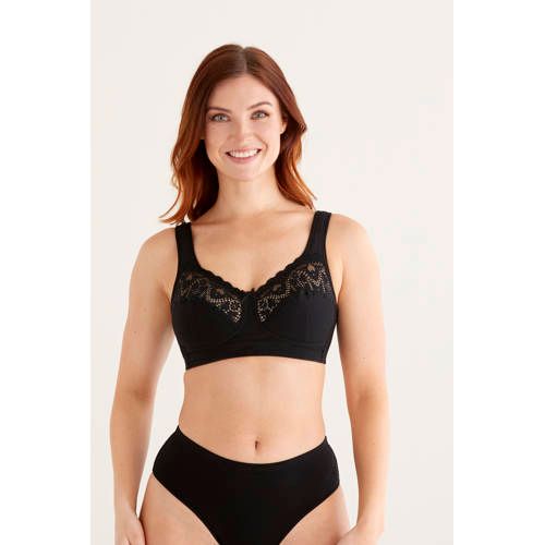 Swegmark True Beauty - BH - Zwart - Maat: niet-voorgevormd, katoen, zonder beugel