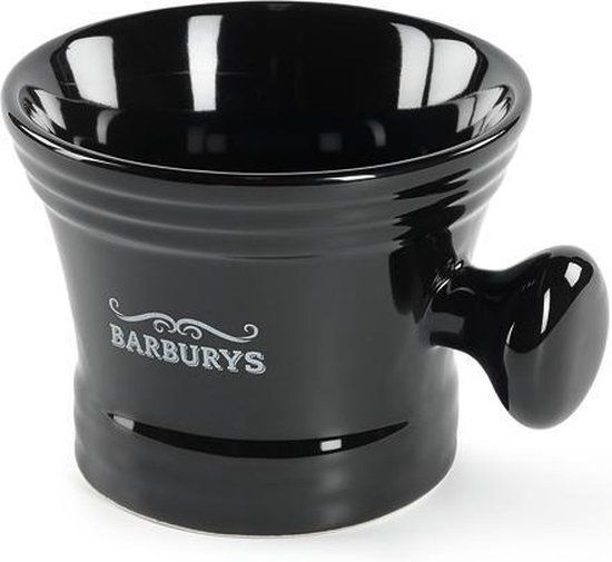 Barburys Scheerbeker Zwart Porselein 8 cm