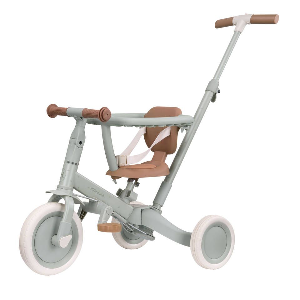Little Dutch 4 in 1 Tricycle with Push Bar - Green Leaf