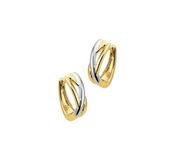 The Jewelry Collection klap oorringen Bicolor Goud 14 Krt