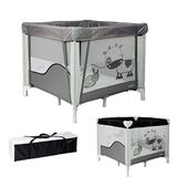 Looping Looping - Opvouwbare box 90 x 90 cm Black Emotion | met zitverhoging en 2 niveaus verstelbaar, draagtas inbegrepen | voor baby's en kinderen tot 15 kg