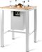 M A N I A Happy Cocooning Bartafel Vierkant Wit - Aluminium - 80x80x110 cm