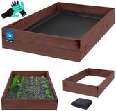 KOTARBAU® Moestuinbak, Verhoogd Tuinbed, Geïmpregneerd Hout, 140 x 120 x 18 cm, Bruin