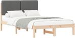 vidaXL Bedframe met gestoffeerd hoofdeinde, donkergrijs, 120 x 200 cm