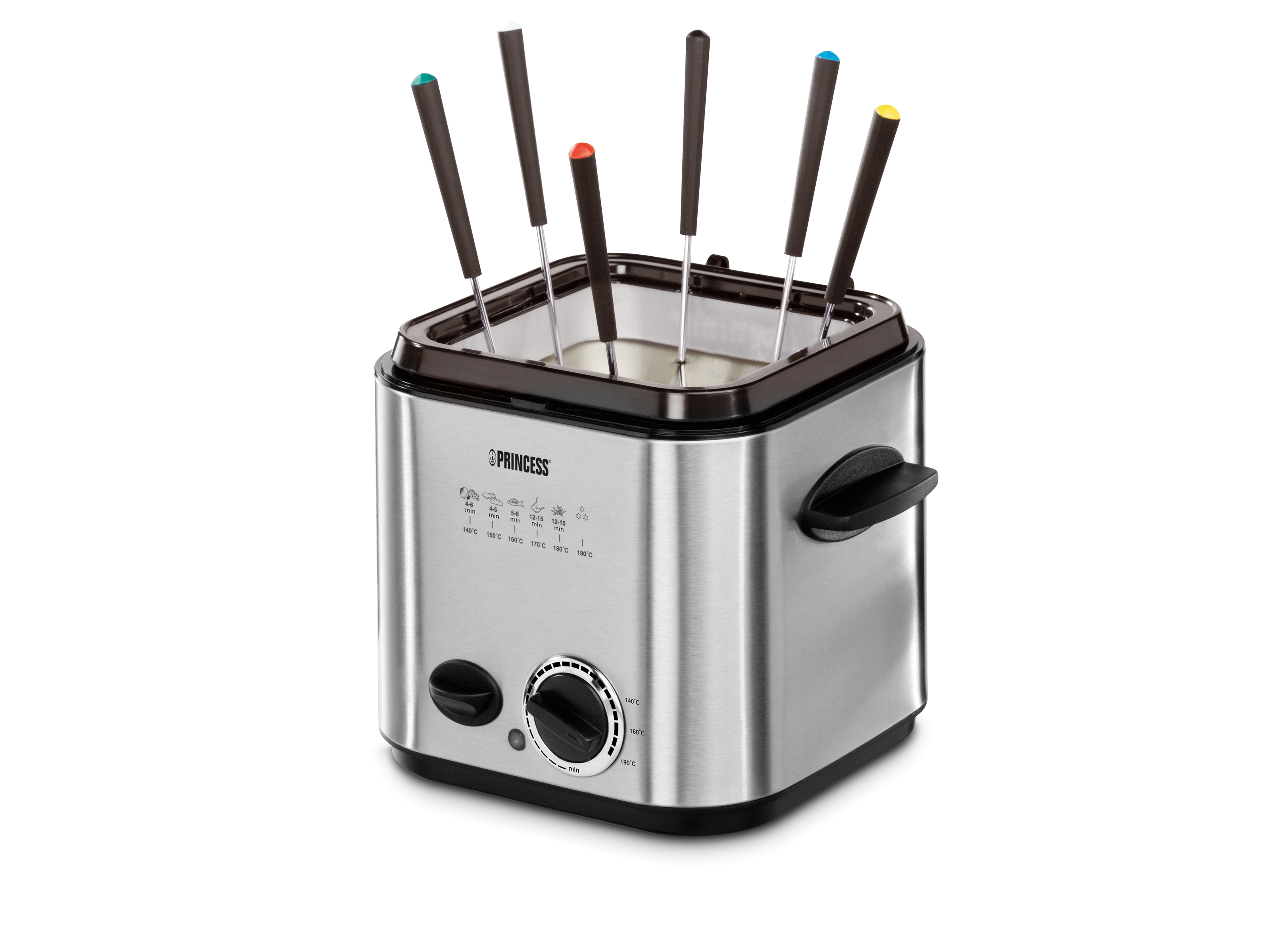 Princess 182611 Mini Friteuse & Fondue - 1.2L - 840W - Zwart/Zilver