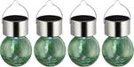 Sunnydays Solar sfeer hanglamp - 4x - groen - glas - 9 cm