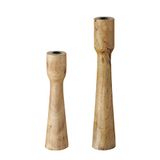 Boltze Kandelaar Caldeas (2-delige set, kaarsenhouder van hout, stijlvol design, decoratie eettafel, commode, boho-stijl) 2025155