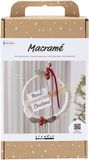 Creativ Company Macramé kerstkrans hobbyset mosgroen, kerstrood, off-white