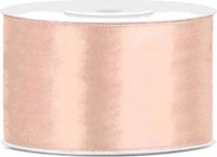 Merkloos Partydeco Hobby Sierlint satijn - zalm roze - 25 meter