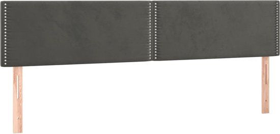 vidaXL Hoofdbord 180x5x78/88 cm Donkergrijs Fluweel