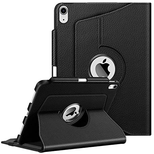 Fintie iPad 10e generatie 2022 (10,9 inch) hoes met pennenhouder, 360 graden draaibare standaard, automatische slaap-waakfunctie, zwart