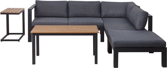 Beliani Loungeset aluminium zwart MESSINA