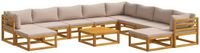 vidaXL Bankstel 2 zitplaatsen Taupe Massief Acacia Hout
