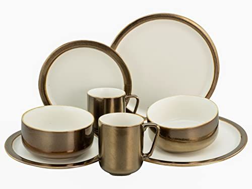 CreaTable 23590 Modern Industrieal 8-delige serviesset wit aardewerk combiservies vaatwasser- en magnetronbestendig