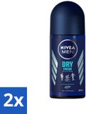 Nivea Men Déodorant Roll-on Dry Fresh 48 Uur Lang Werkend - 50 ml - 2 Stuks