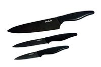 Excelsa keukenmessenset, 3-delig, staal, titaniumcoating, zwart