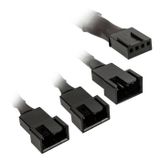 Kolink Y-adapter PC-ventilator [1x PC-ventilatorstekker 4-polig - 3x PC-ventilatorbus 4-polig, PC-ventilatorbus 3-polig] 35 cm Zwart