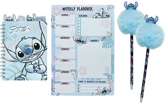Stor Lilo & Stitch Schrijfset; Pennen, Notitieboekje en Planner